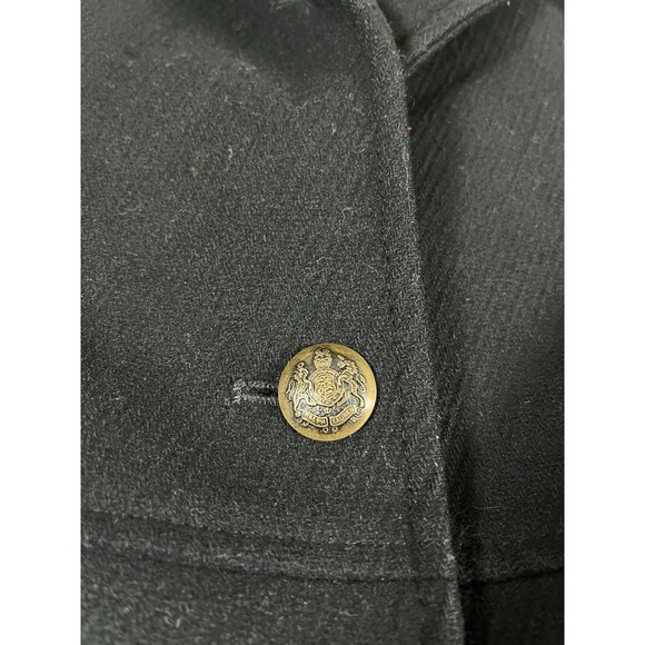 Lauren Ralph Lauren Black Wool Blend Peacoat Military Long Jacket Women's Sz 16 - Picture 5 of 14